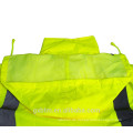 Hi Vis ANSI Wasserdichte Regenjacke 100% Regenjacke mit Kapuze Hohe Sichtbarkeit Klasse 3 Reflektierende Kapuze mit Regenschutz